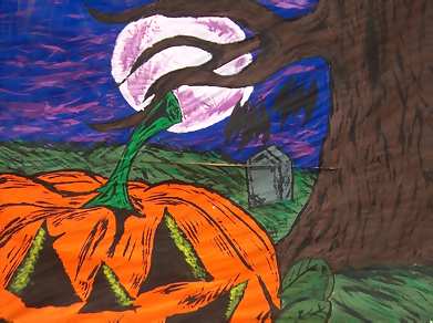 pumpkin under big moon