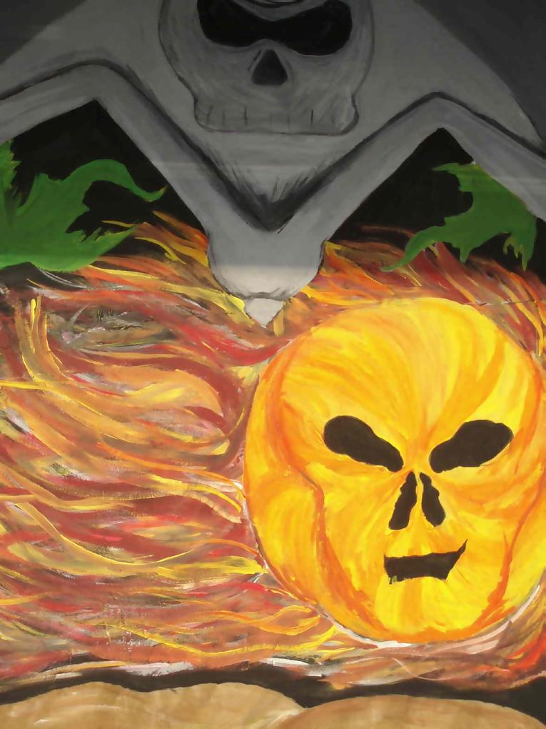 Spector in pumpkin patch