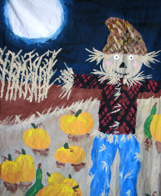scarecrow at night