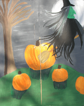 witch and pumpkins
