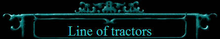 Line of tractors