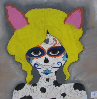 Blond with pink ears